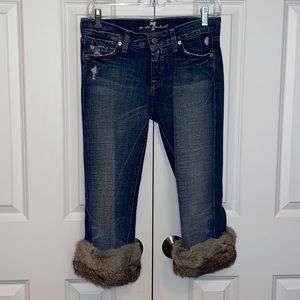 7 for all mankind distressed crop bootcut. Size 25